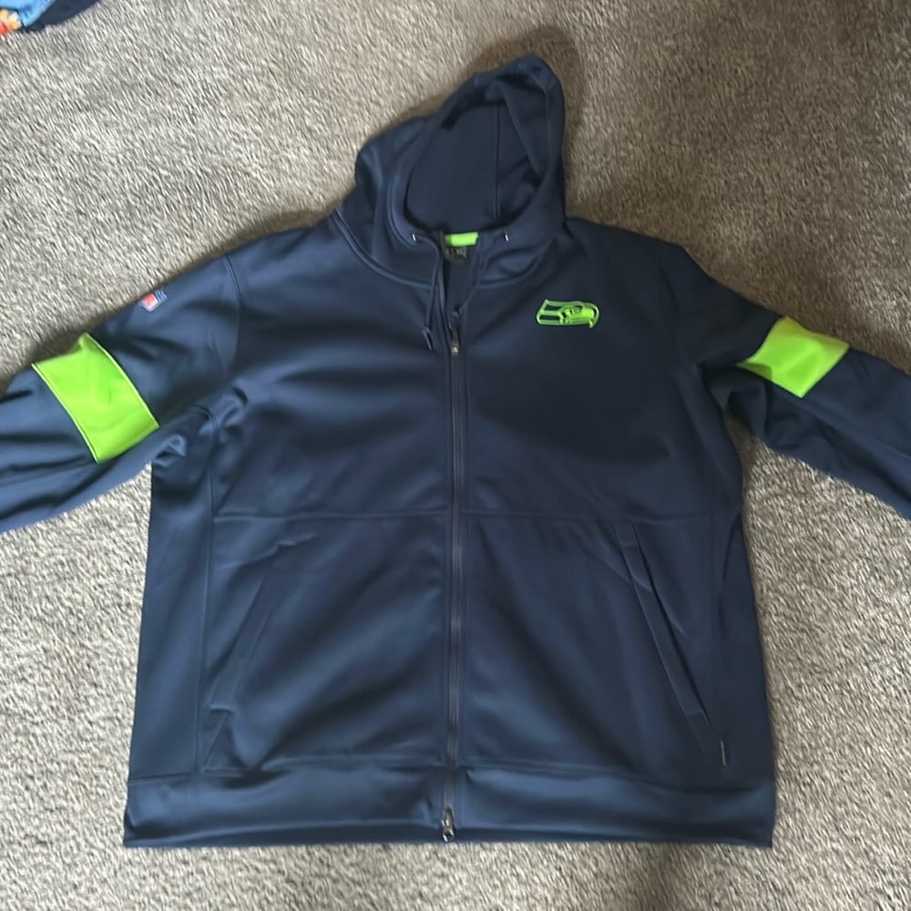 Nike Seahawks Full Zip hooded sweatshirt.